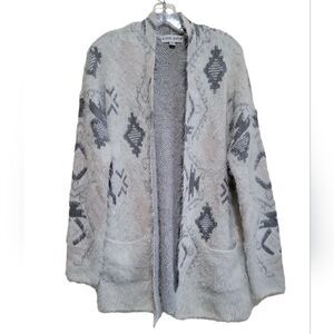 Knox Rose Cream Multicolored Printed Cardigan Sweater Sz Small